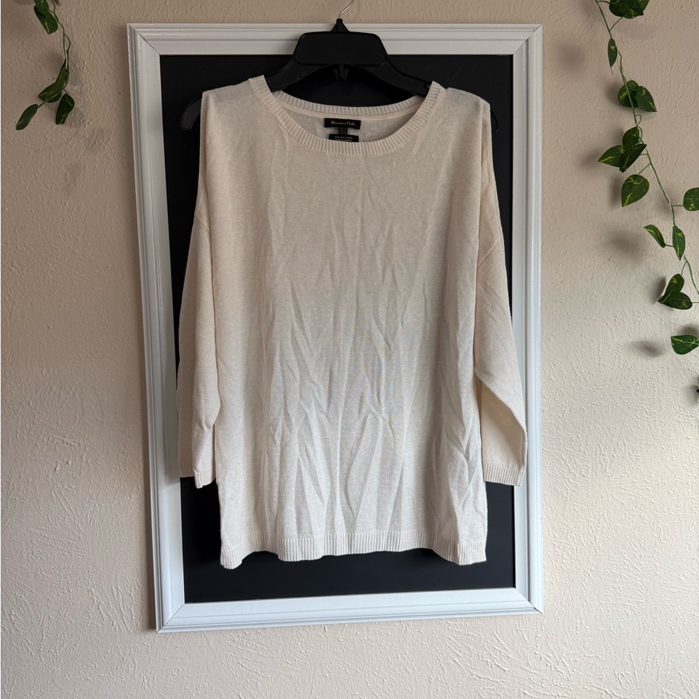 Massimo Dutti Cream Off-the-Shoulder Sweater